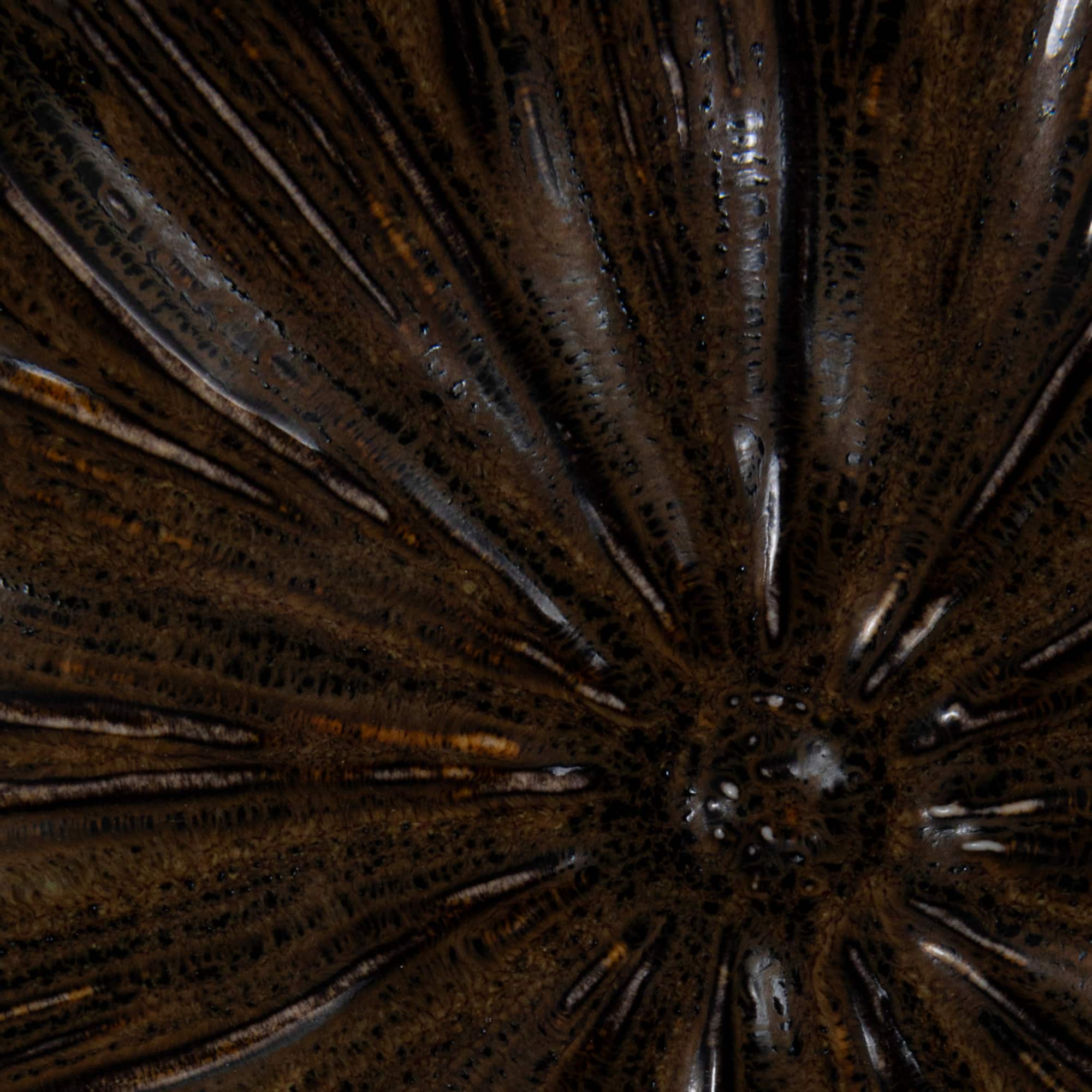 Hello Honey® 6.5" Brown Glaze Stoneware Flower Plate, 4ct.